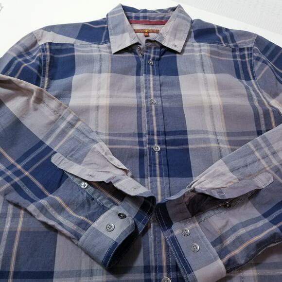 7 For All Mankind Plaid Metallic Button Front Shirts - Picture 8 of 12